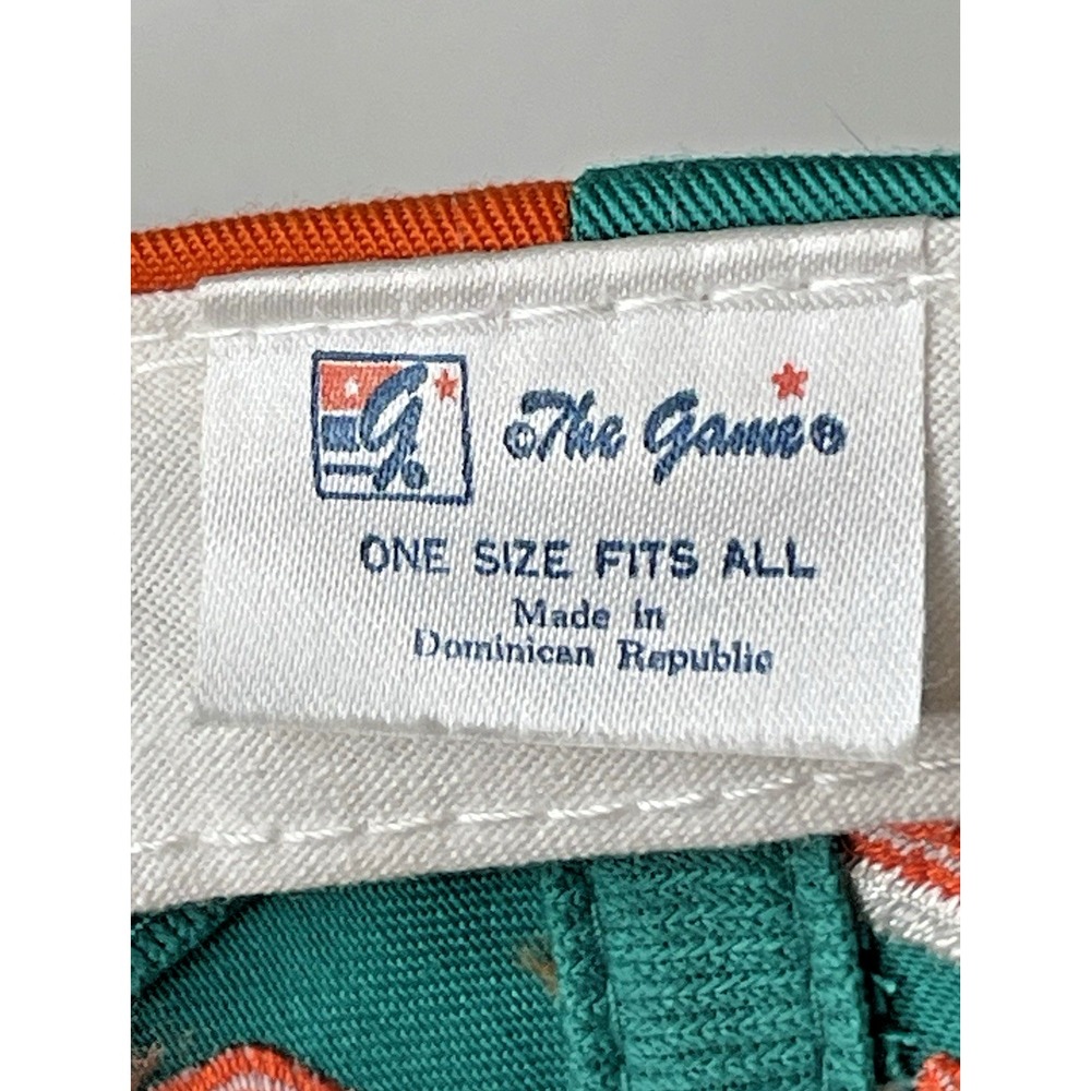 Miami Dolphins The Game Big Logo Spellout Hat Cap Teal Orange NFL VTG 90’s RARE - Picture 12 of 16
